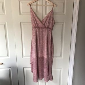 Pink leopard print dress